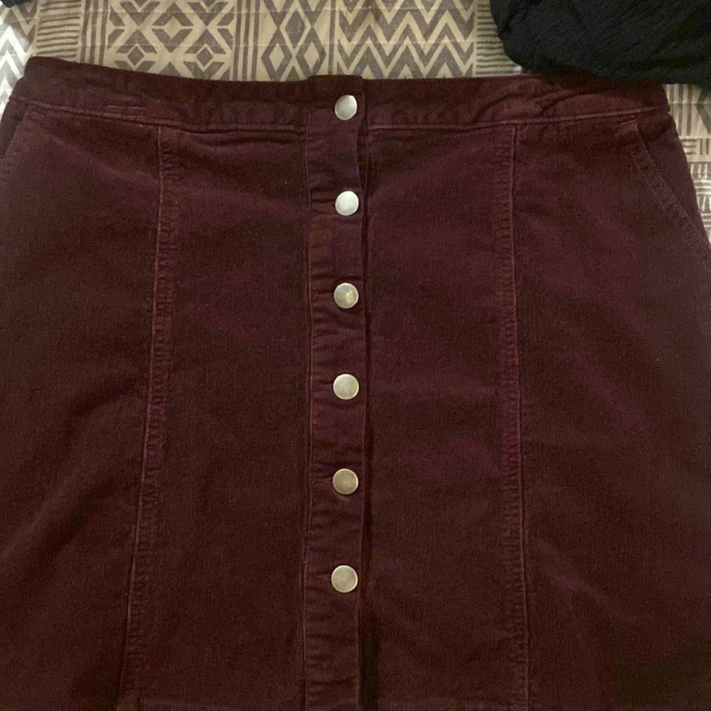 Burgundy corduroy skirt